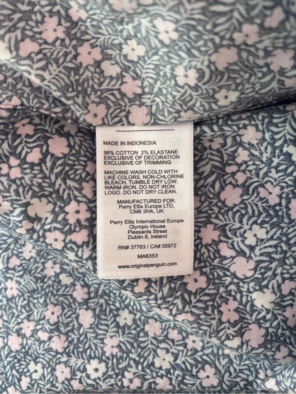Original Penguin Men's Button Down Floral Shirt Summer Resort Office - Picture 5 of 6